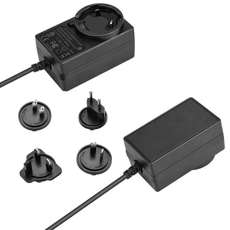 12V 2A अदलाबदल करण्यायोग्य पॉवर अडॅप्टर
