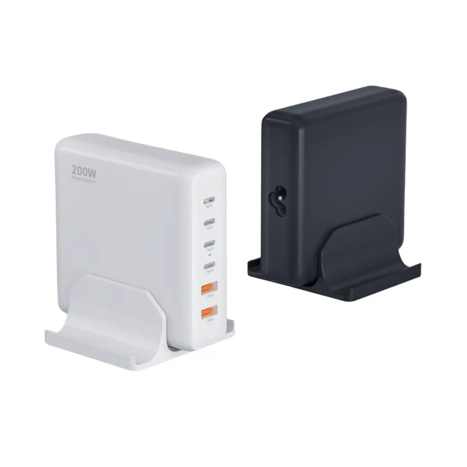6 प्रकार सी पोर्टसह 200W डेस्कटॉप PD चार्जर