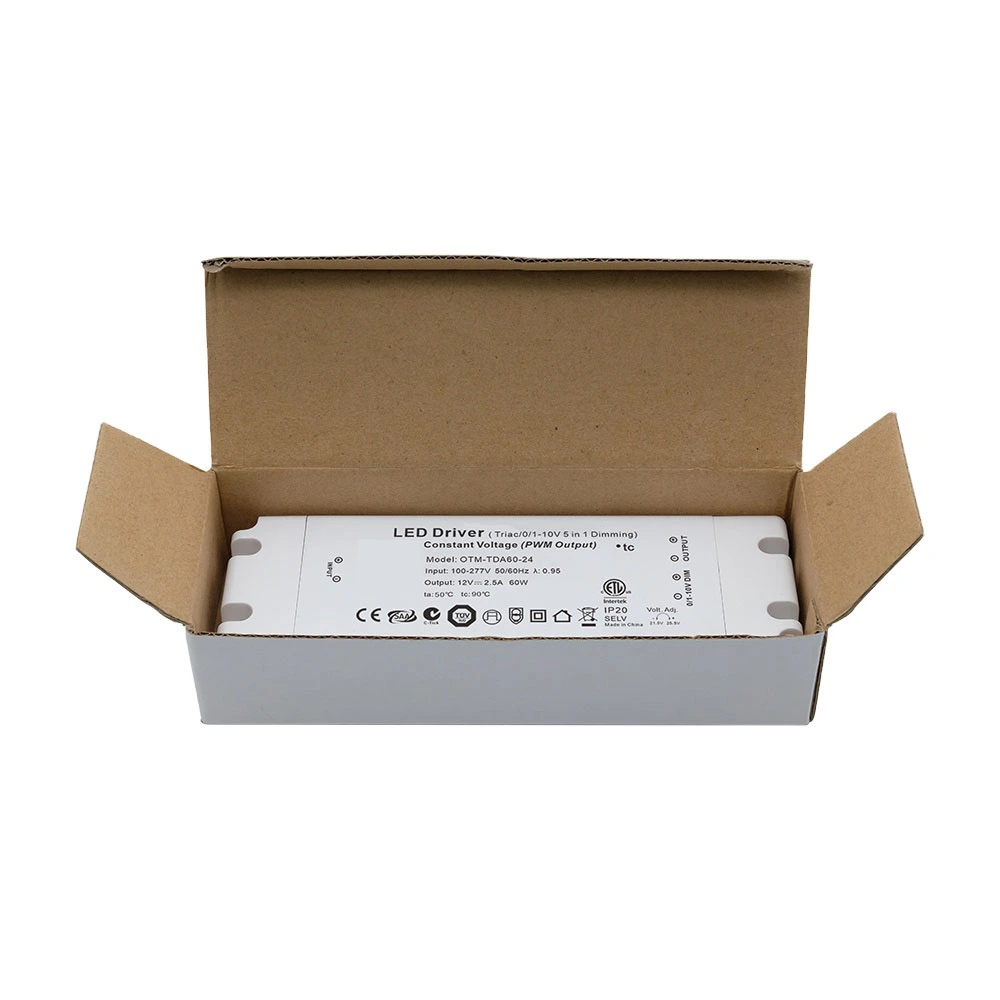 60W कॉन्स्टंट व्होल्टेज अल्ट्रा थिन ट्रायक डिममेबल एलईडी ड्रायव्हर